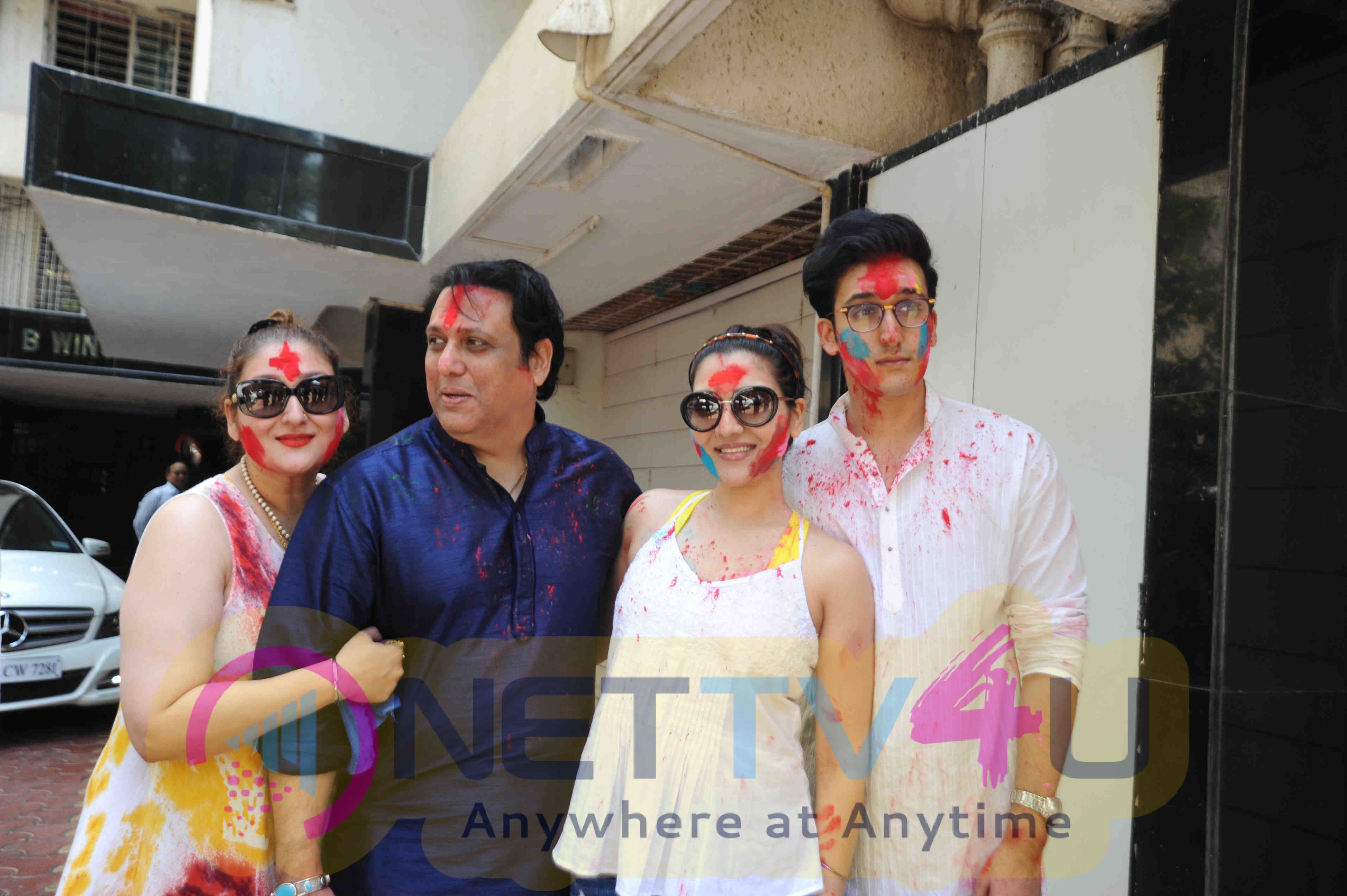 actor govinda family actor govinda celebrates holi 2016 with his family photos actor govinda family actor govinda celebrates holi 2016 with his family photos